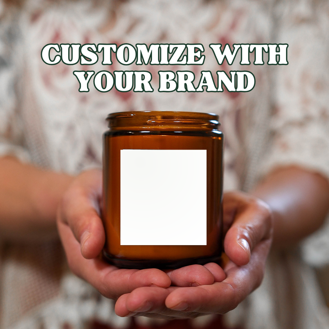 Custom Candle – Personalized Label & Scent in Amber Jar