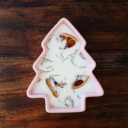 Pink Christmas Tree Candle