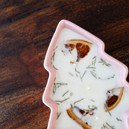 Pink Christmas Tree Candle