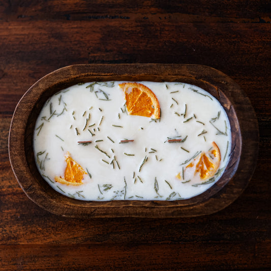 Rustic Doughbowl Candle with Wood Wicks