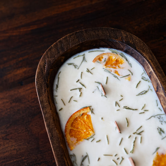 Rustic Doughbowl Candle with Wood Wicks