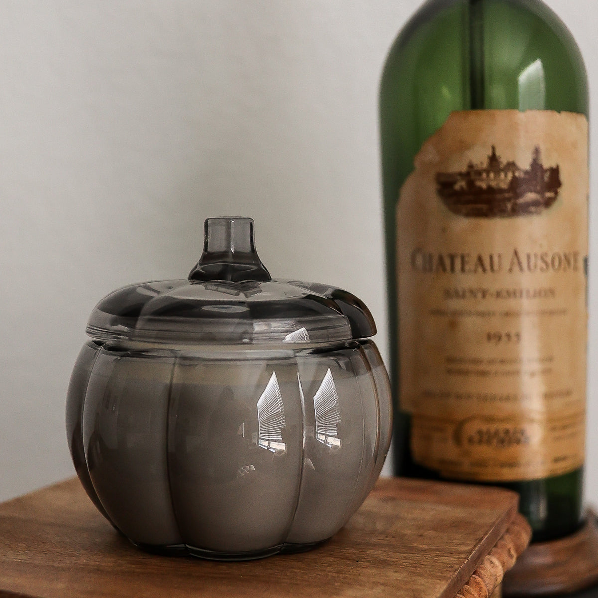 Black Glass Pumpkin Soy Candle