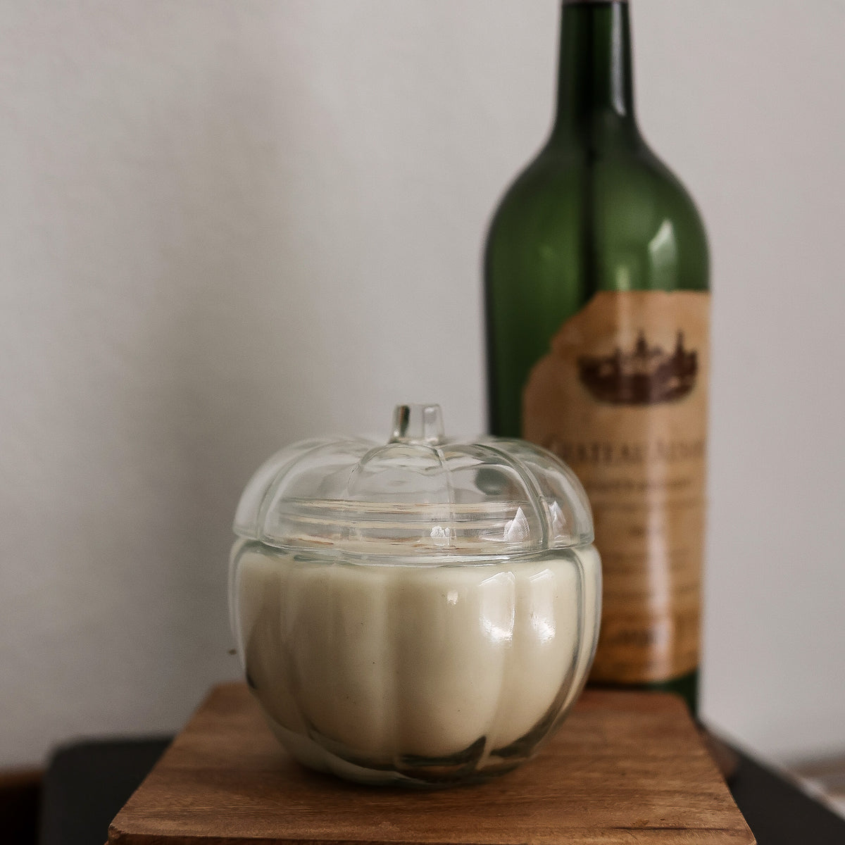 Clear Glass Pumpkin Soy Candle