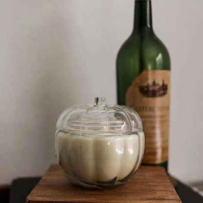 Clear Glass Pumpkin Soy Candle