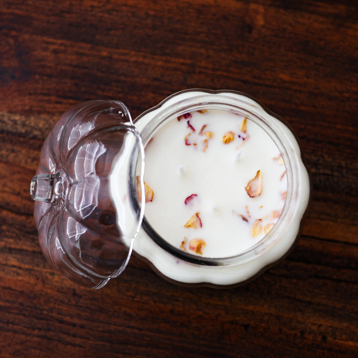 Clear Glass Pumpkin Soy Candle