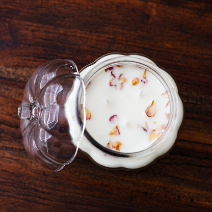 Clear Glass Pumpkin Soy Candle
