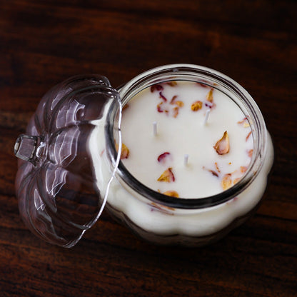 Clear Glass Pumpkin Soy Candle