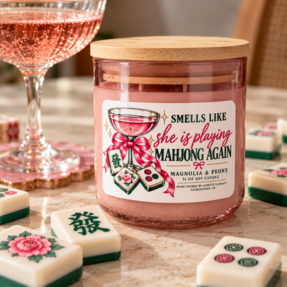 Smells Like She Is Playing Mahjong Again Candle