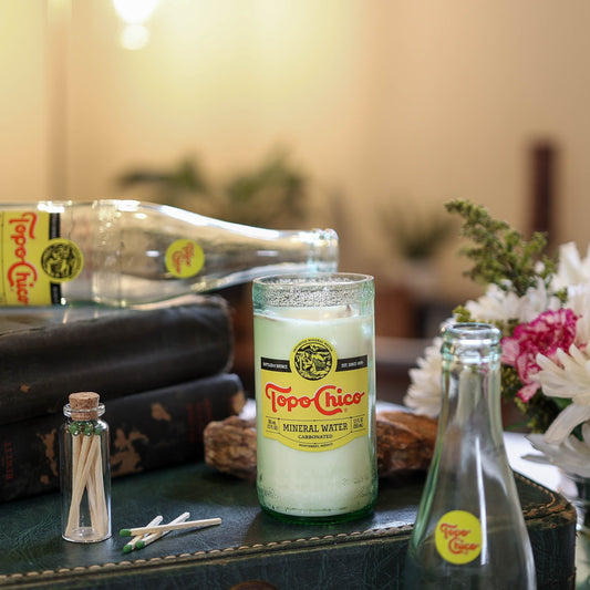 Topo Chico Soy Candle – Repurposed Glass Bottle